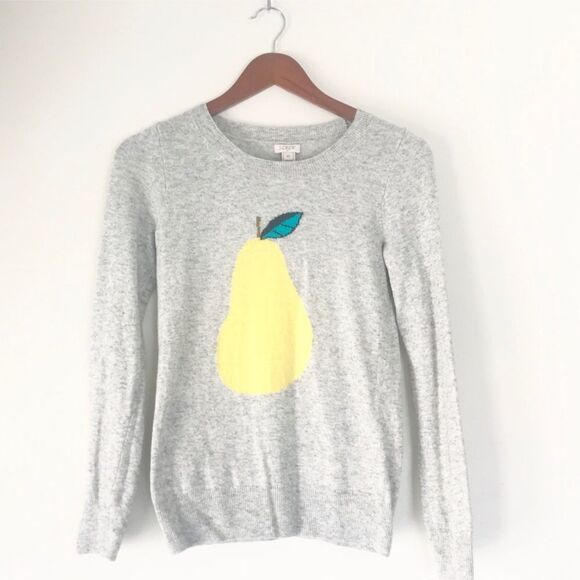 J. Crew Grey Merino Wool Blend Pear Sweater XS - Picture 1 of 5